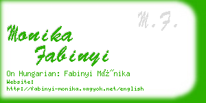 monika fabinyi business card
